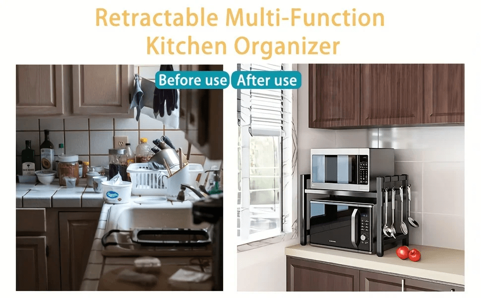 📦 מדף מיקרוגל מתכוונן למטבח – יותר סדר, יותר מקום עבודה - NexoShop