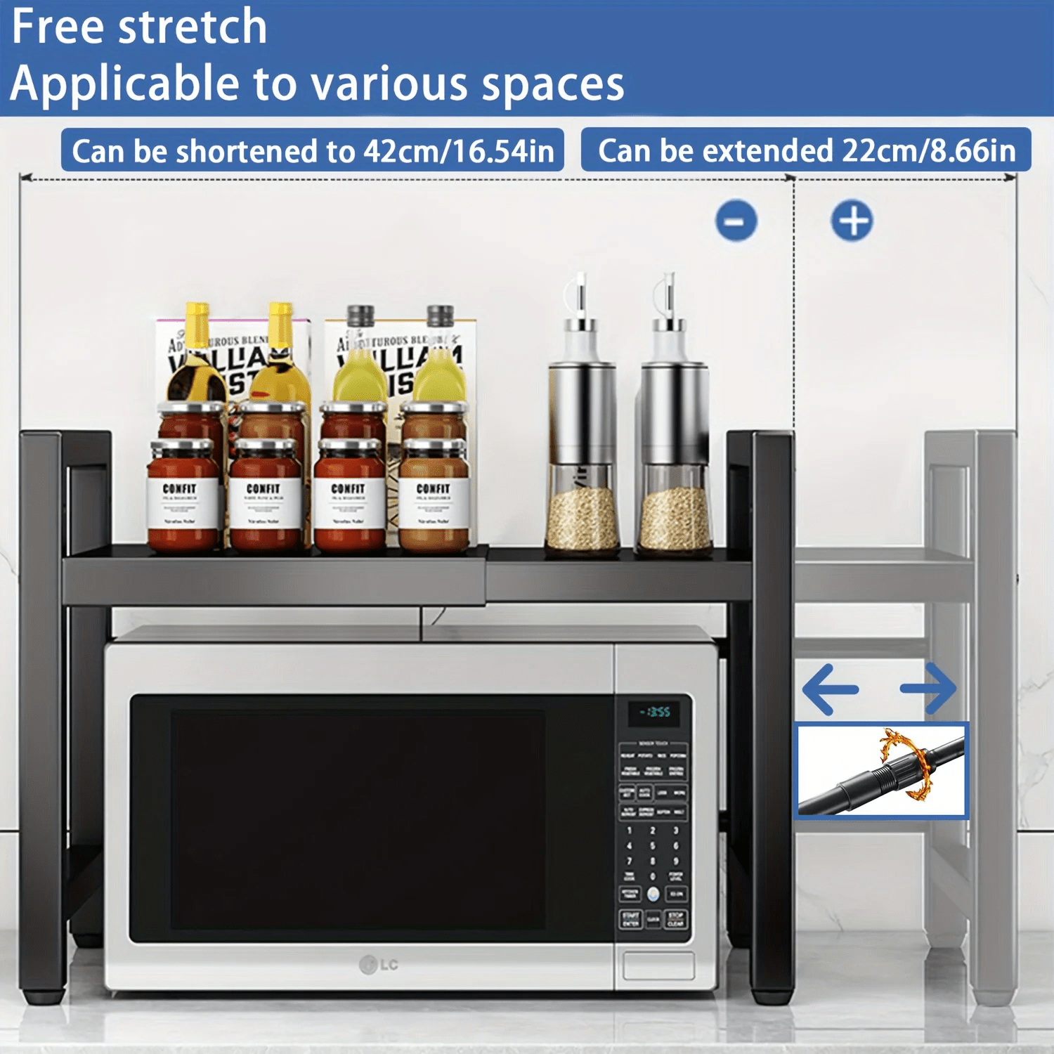 📦 מדף מיקרוגל מתכוונן למטבח – יותר סדר, יותר מקום עבודה - NexoShop