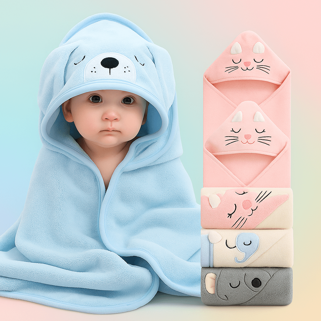 מגבת רחצה מחבקת לתינוקות - לשמירה על חום ונוחות - NexoShop